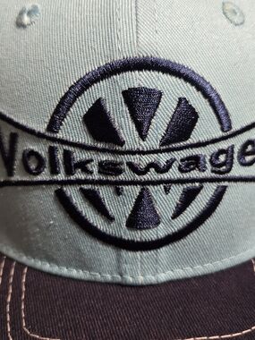 Men's Two-Tone Embroidered VW Logo Cap - Light Blue & Navy